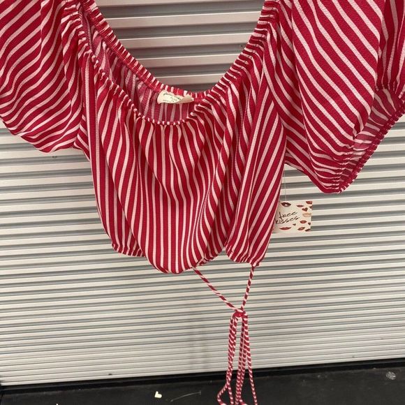 NWT free kisses striped blouse Pink - Size 3X - Picture 2 of 4